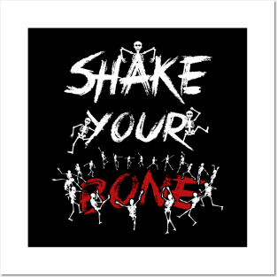 Shake Your Bones Dancing Skeleton TShirt Funny Halloween Posters and Art